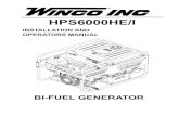 HPS6000HE/I - Electric Generators Direct · 2015. 8. 28. · Surge Watts 6,000 Continuous Watts 5,500 Volts 1 0/ 40 Amps 45.8/ .9 Engine Honda Electric start GX340RT VWE Generator