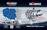 PRICE LIST FOR - Prodmax...Pipe 330 [mm] TJ03/Ø 4 0 4 0 4 2 Pipe 250 [mm] TJ04/Ø 2 2 2 2 2 4 T-connection 87 TJ11/Ø 11Material (air supply pipe) 1which means that all connections