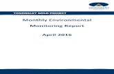 Monthly Environmental Monitoring Report April€¦ · MONTHLY ENVIRONMENTAL MONITORING REPORT April 2016 Page 11of 12 TOMINGLEY GOLD OPERATIONS LTD 6. Surface Water Monitoring A.