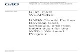 lasg.orgUnited States Government Accountability Office . Highlights of GAO-20-703, a report to congressional requesters . September 2020. NUCLEAR WEAPONS . NNSA Should Further Develop