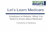 Let’s Learn Medicare...Supplemental insurance can help pay your out-of-pocket costs (like deductible and coinsurance) Medicare private health plans (HMO, PPO) Began in 1997 as Medicare