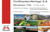New Fertilizantes Heringer S.A. · 2010. 10. 27. · 4 Destaques: Crescimento do Volume em 30% no 1T08 comparado com o 1T07. Market Share atingiu 13,9% no 1T08. Evolução de Mix