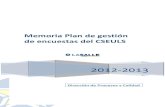 Memoria Plan de gestión de encuestas del CSEULS · 2020. 2. 29. · 1. Encuesta movilidad Erasmus P 52 Asociadas al proceso PC12 Análisis de los resultados asociados a la formación