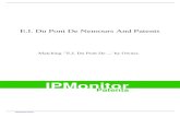 IPMonitor. Du Pont De Nemour… · isoflavonoid profile in the plant parts of an isoflavonoid-producing plant e.i. du pont de nemours and company 2002313801 acid dyeable polymer compositions