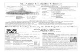 St. Anne Catholic Church...2017/02/19  · St. Anne Catholic Church 6150 Remount Road North Little Rock, Arkansas 72118 Office Telephone: 753-3977 Fax: 753-3991  …