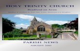 HOLY TRINITY Parish News August 2013.pdf 2 DIRECTORY FOR HOLY TRINITY CHURCH Rector The Revd Joanna Abecassis, 18A Woolley St, BA15 1AF joanna@abecassis.freeserve.co.uk 864444 Churchwardens
