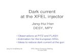 Dark current at the XFEL injector - DESY · 2006. 6. 20. · rk current (mA) measured on 9 Nov. 2004 fit with extrapolation measurement at PITZ fit with extrapolation. exp( /) I FE