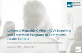Universal Hepatitis C Virus (HCV) Screening and Treatment ...€¦ · Identifying Patients with Hepatitis C 4-5 million people in the US have hepatitis C virus (HCV) infection Most