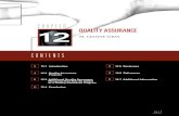 C H A P T E R QUALITY ASSURANCEity assurance programs and accreditation and certification organizations, section 12.6. 12.2 Quality Assurance Program. 12.2.1 Quality Assurance Documents