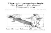 Pfarreiengemeinschaft St. Paul St. Josef Regensburg...2018/07/08  · Johannes Reindl – 20 Jahre Mesner in St. Paul Neben diesen Jubiläen möchte ich auf ein weiteres ... St. Josef