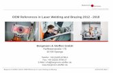 New OEM References in Laser Welding and Brazing 2012 - 2018 · 2018. 10. 9. · Bergmann & Steffen GmbH, OEM References in Laser WeldingandBrazing 22.06.2018, Slide 2 BMW F56 / Swindon