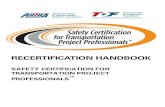 SCTPP Recertification Handbook MASTER · construction safety and measuring their own knowledge and skill level against the requirements for recertification ... estimator. Internships