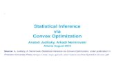 Statistical Inference via Convex Optimization€¦ · Preface |Fact: Many inference procedures in Statistics reduce to optimization Example:MLE–MaximumLikelihoodEstimation Problem: