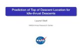 Prediction of Top of Descent Location for Idle-thrust · PDF file 2011. 6. 6. · Analyzed trajectories from NASA predictor to develop the polynomial approximations Test matrix with