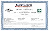 CERTIFICATE OF SEISMIC COMPLIANCE Stored Energy Systems …… · Certificate does not guarantee the equipment will remain compliant to other standards (i.e. ETL,UL, etc.) after a