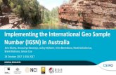 Implementing the International Geo Sample Number (IGSN) in ... · Implementing the International Geo Sample Number (IGSN) in Australia MINERAL RESOURCES Jens Klump, Anusuriya Devaraju,