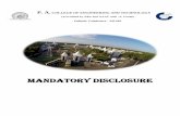MANDATORY DISCLOSURE - Top Engineering Collegepacolleges.org/images/accrediation/MANDATORY DISCLOSURE - PACET 28.11.pdfCOLLEGE OF ENGINEERING AND TECHNOLOGY ... Academic Year 2017-18