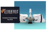 Investor Presentation · Stereotaxis at a Glance Global Leader in Endovascular Robotics . Focused on the Treatment of Cardiac Arrhythmias . Extensive Presence . 300+ Physicians |