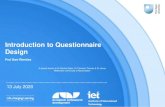 Introduction to Questionnaire Design · questionnaire design expert 3. Sample questionnaire with 5 students using think-aloud protocols to unpack whether students understand the items,