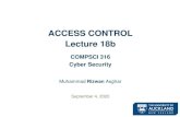 ACCESS CONTROL Lecture 18b - cs.auckland.ac.nz · a) Access Control Lists (ACLs) cannot be derived from an access control matrix b) Capability list cannot be derived from an access