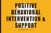 POSITIVE BEHAVIORAL INTERVENTION & SUPPORT...PVHS 9/2014 PVHS 4/2016 PVIS 9/2014 PVIS 4/2016 Risk Ratio Protection Eatio. ... Expectations apply to staff and learners, staff participated
