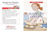 Recipe for Disaster - Central Bucks School District · or recipe (p. 4) recipe (n.) a set of instructions, or steps, for making a specific kind of food (p. 15) rounds (n.) parts of