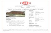 FOR LEASE 1631 N Front Street, Harrisburg, PA 17102€¦ · 1631 N Front Street, Harrisburg, PA 17102 Lighting: Pricing Information Lease Price: 14.00/sf NNN AC: Directions Take I-83