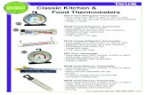 Classic Kitchen & Food Thermometers · 5978N Candy-Deep Fry Thermometer • Temp range from 100ºF to 400ºF or 50ºC to 200ºC • Easy-to-read face • Glass tube with adjustable