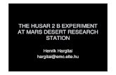 THE HUSAR EXPERIMENT AT MARS DESERT RESEARCH …planetologia.elte.hu/husar-mdrs.pdf · the husar 2 b experiment at mars desert research station henrik hargitai hargitai@emc.elte.hu.