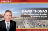 DAVID THOMAS · Bio Keynote speaker, thought leader and business futurist, David Thomas inspires, motivates and educates global business leaders, entrepreneurs and investors about
