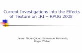 Current Investigations into the Effects of Texture on IRI · 2020. 4. 17. · Emmanuel’s Presentation confirmed texture effects on IRI in both Laboratory studies as well as pavements