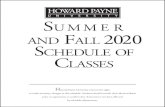 Su M M e r and F 202 0 S claSSeS - Howard Payne University...All classes begin June 2, 5 p.m. .....Last day to register for Summer I classes June 15 .....Student Welcome and Registration