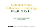 Distance Class Listing Fall 2011 - University of Alaska Anchorage Elluminate Live (eLive) classes Students