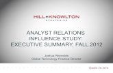 ANALYST RELATIONS INFLUENCE STUDY: EXECUTIVE … · Live events and conferences Traditional print news sources and their online components Online news sources that do not have an