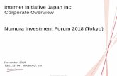 Internet Initiative Japan Inc . Corporate Overview Nomura ...€¦ · Internet Initiative Japan Inc. 8. SI. Construction . Operation & Maintenance • Primary connectivity for head