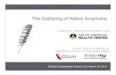 The Gathering of Native Americans...1 VS 2 GONA EXPOSURES 1-GONA Exposure Cohort (2012 OR 2013 OR 2014) Variable n Pre-Post Mean Difference p-value HHI 112 2.74 0.320 Family Connection