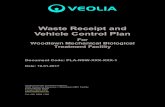 Waste Receipt and Vehicle Control Plan · This Waste Receipt and Vehicle Control Plan (WRVCP) details waste management infrastructure, system and procedures to be implemented during