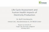 Life Cycle Assessment and human health impacts of ......indicators from the PEF pilot on PV electricity cumulative energy demand, non renewable cumulative energy demand, renewable