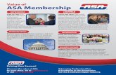 Value of ASA Membership€¦ · ASA Membership NETWORKING Stay on top! ASA members are some of the most successful shop owners in the country. Learn best practices, share ideas and