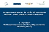 European Perspectives for Public Administration Seminar ... · public administration”, E. Elgar. • OCDE (2016) “National Schools of Government: Building civil service capacity”,