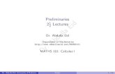 d Preliminaries 2 Lectures - Abdulla Eid...Dr. Abdulla Eid (University of Bahrain) Prelim 1 / 35 d Pre Calculus !MATHS 101: Calculus MATHS 101 is all about functions! MATHS 101 is