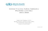 Global Vaccine Safety Initiative Portfolio activities 2012 ...€¦ · Global Vaccine Safety Initiative . Portfolio activities . 2012-2020 . Safety and Vigilance (SAV) Health Systems