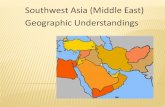 Southwest Asia (Middle East) Geographic Understandings...Gaza Strip Tigris Persian Gulf Strait of Hormuz Jordan River Euphrates 1. Much of world’s oil supply goes through this waterway
