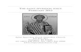 THE SAINT SPYRIDON VOICE FEBRUARY 2012 · Saint Spyridon Greek Orthodox Church PO Box 427 Newport, RI 02840 tel: (401) 846-0555, fax: (401) 841-0960 THE SAINT SPYRIDON VOICE FEBRUARY