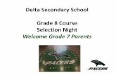 New Delta Secondary School Grade 12 Course Selection 2013 · 2018. 4. 24. · •Course Selection Due Date : March 9, 2018 – Course Selection must be confirmed via Parent Connect