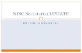 NISC Secretariat UPDATE · 2016. 12. 30. · NISC Secretariat UPDATE Author: Reaser, Jamie Kristine Created Date: 12/30/2016 12:10:35 PM ...