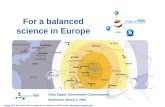 For a balanced science in Europe - Institutul de Fizica ... · Mind the gap! We need brain circulation vs. brain drain • Risk of brain drain • Current geographical distribution