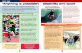 FACT FILE ‘Anything is possible’: disability and sport€¦ · ‘Anything is possible’: Aron Ralston lost his right arm, but three months later he was climbing mountains again.