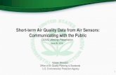 Short-term Air Quality Data from Air Sensors ... · Kristen Benedict Office of Air Quality Planning & Standards. 2. Proliferation of Sensors & Real-time Data. Sensors – Moving Forward.