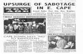 ~J E' UPSU GE SAB 3~)AG E I I I E. CAPE · during a recent anti-imperialist demonstration. l II §iVol. 8. No. 51. Registered at the G.P.O. as a Newspaper 6d. ~SOUTHERN EDITION Thursday,
